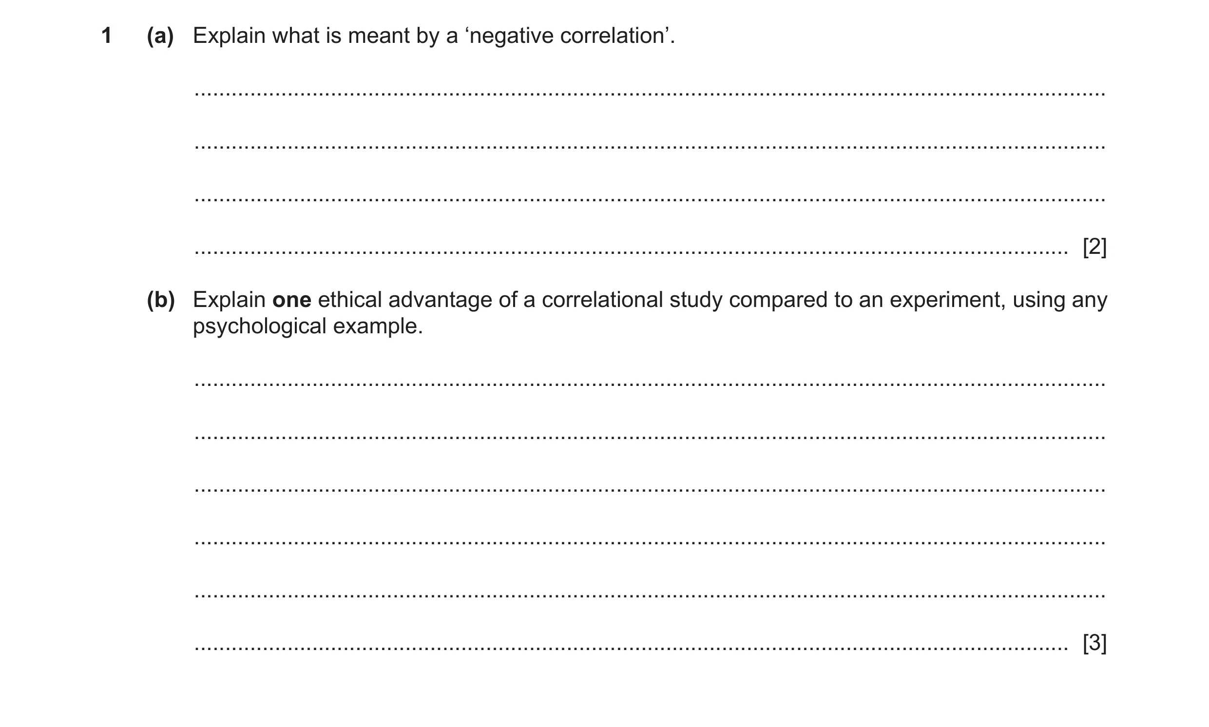 Question 378: (a) Explain what is meant by a ‘negative correlation’. ....................................................................................…