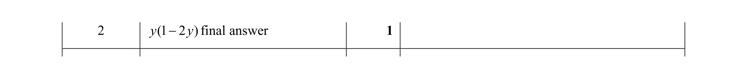 Mark scheme for question 98