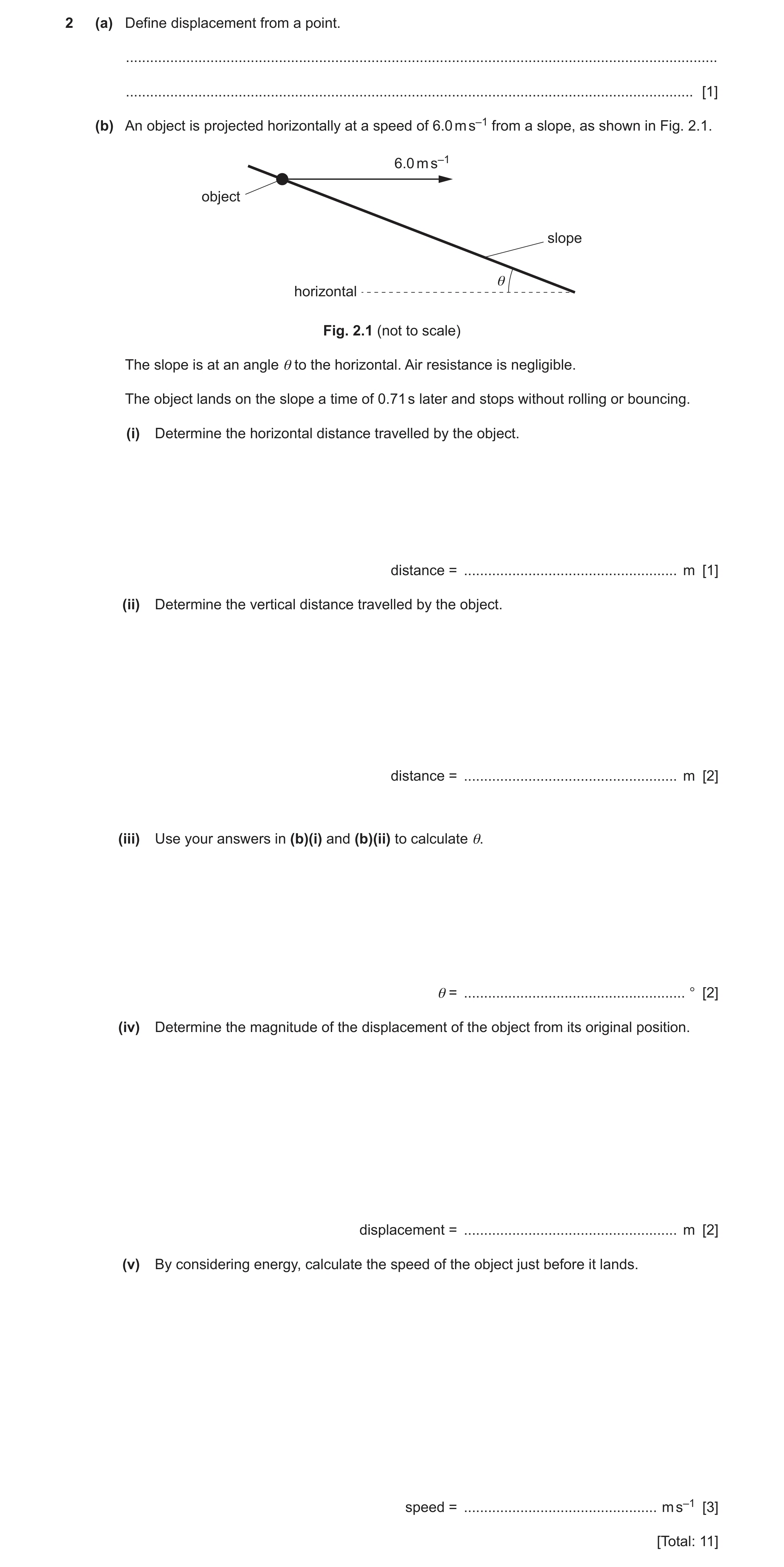 Question 12: (a) Define displacement from a point. .....................................................................................................…