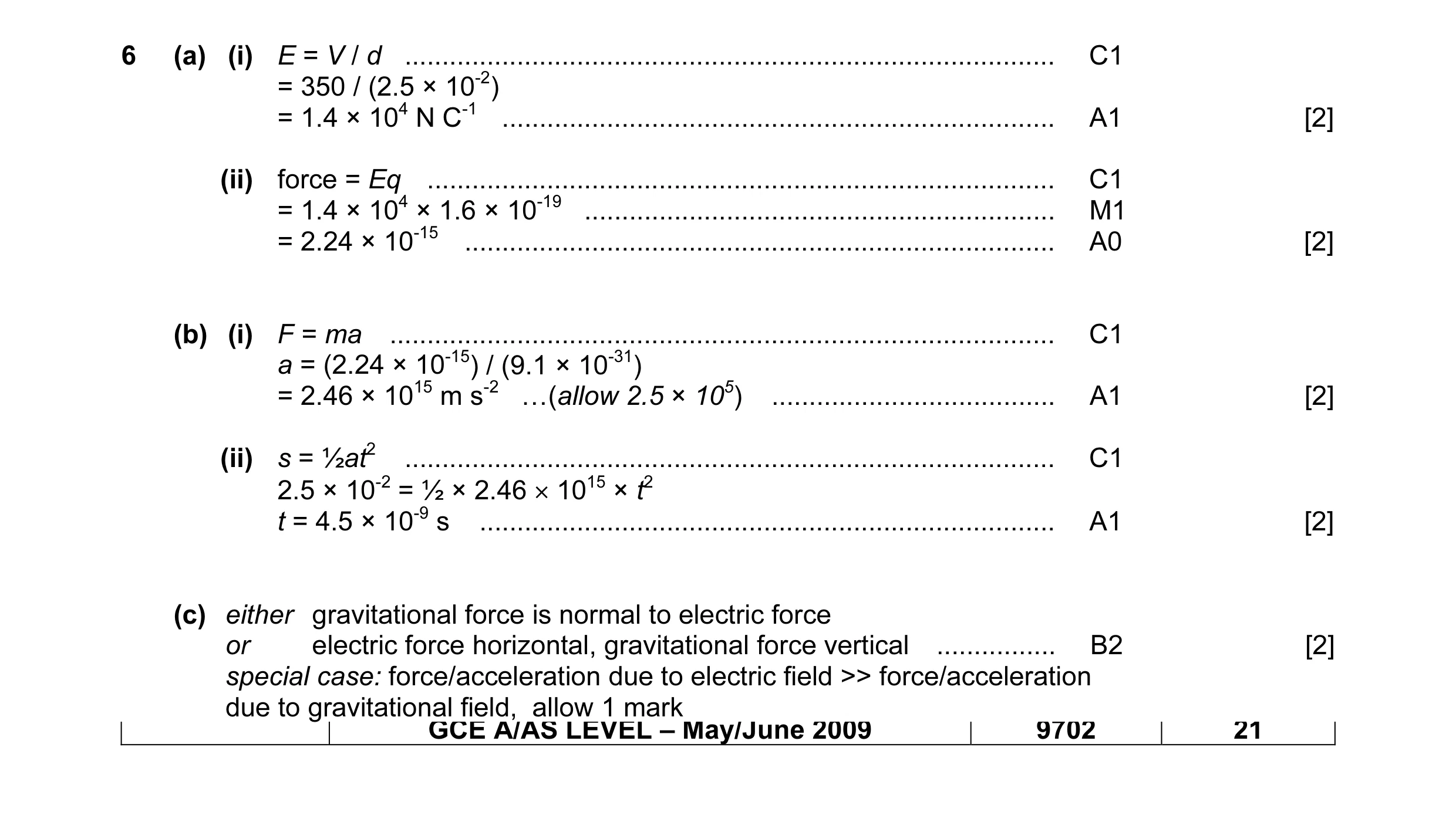 Mark scheme for question 4