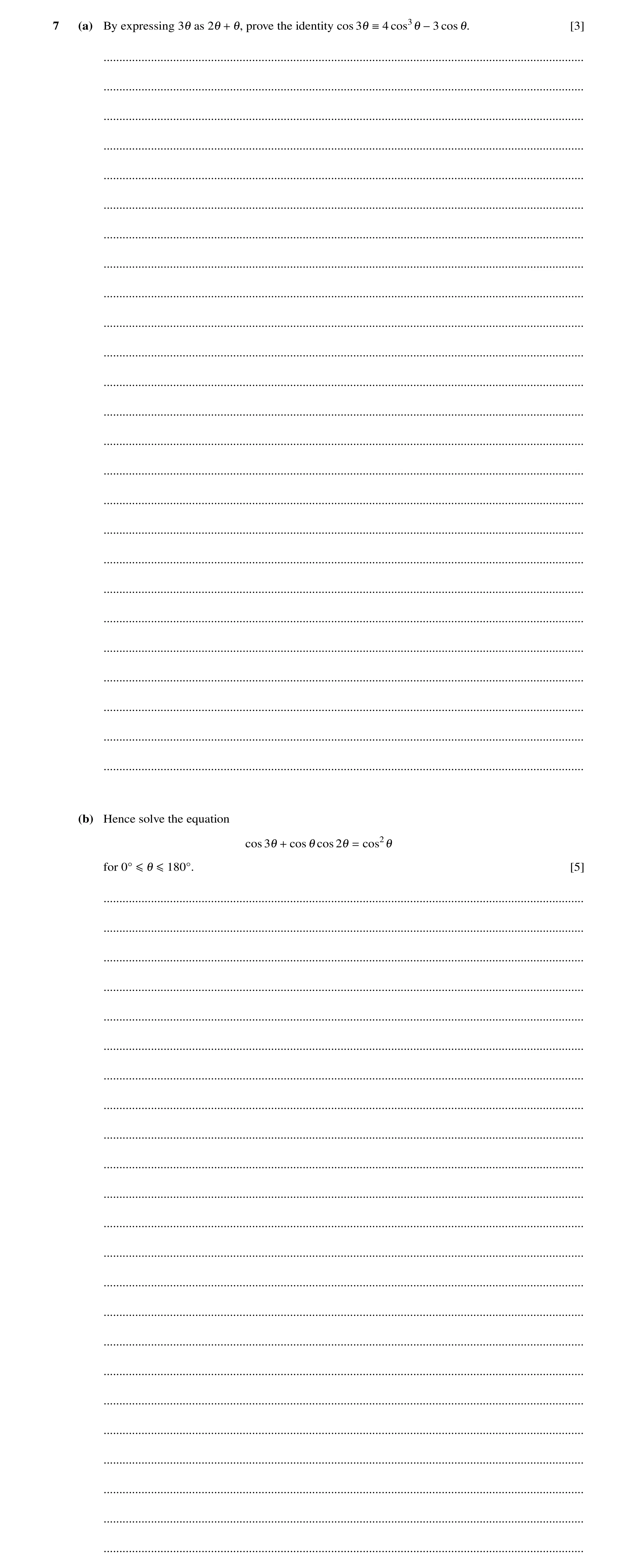 Question 83: (a) By expressing as prove the identity cos 4 cos [3] 31 21 + 1, 31  cos31 −3 1. .........................................................…