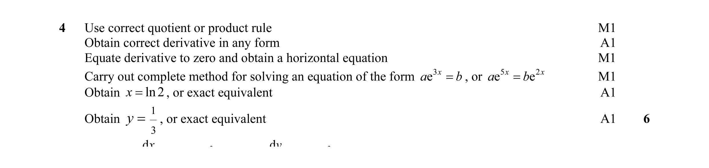 Mark scheme for question 23