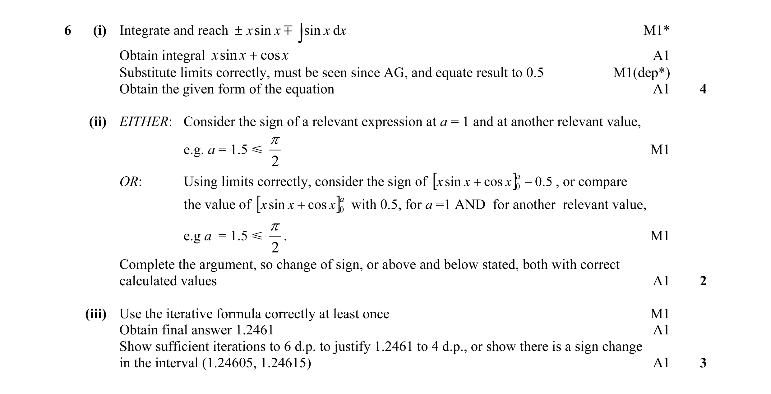 Mark scheme for question 32