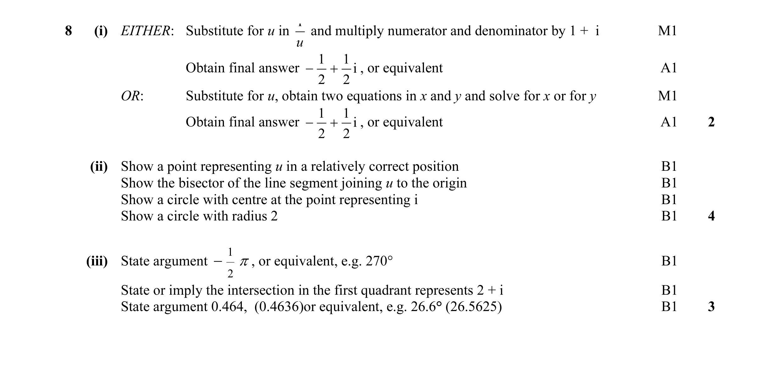 Mark scheme for question 36