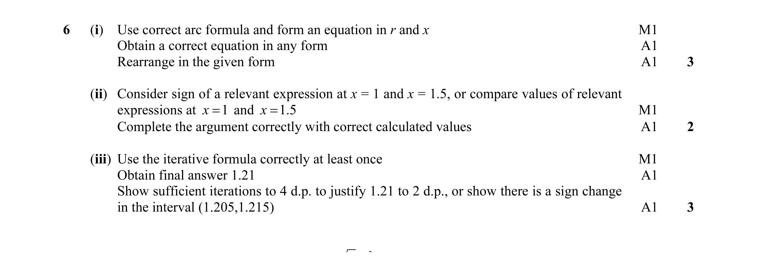 Mark scheme for question 29