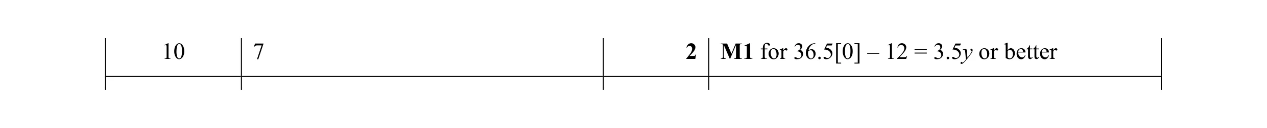 Mark scheme for question 70