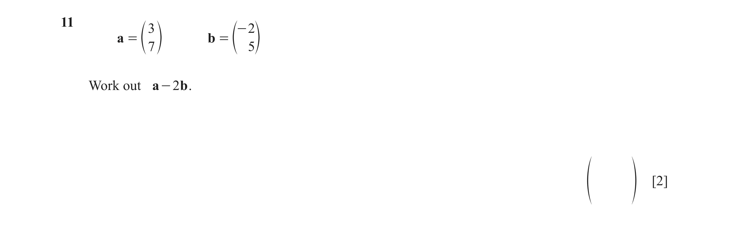 Question 64: 3 - 2 a = b = e 7 o e 5o Work out a - 2 b . [2] f p