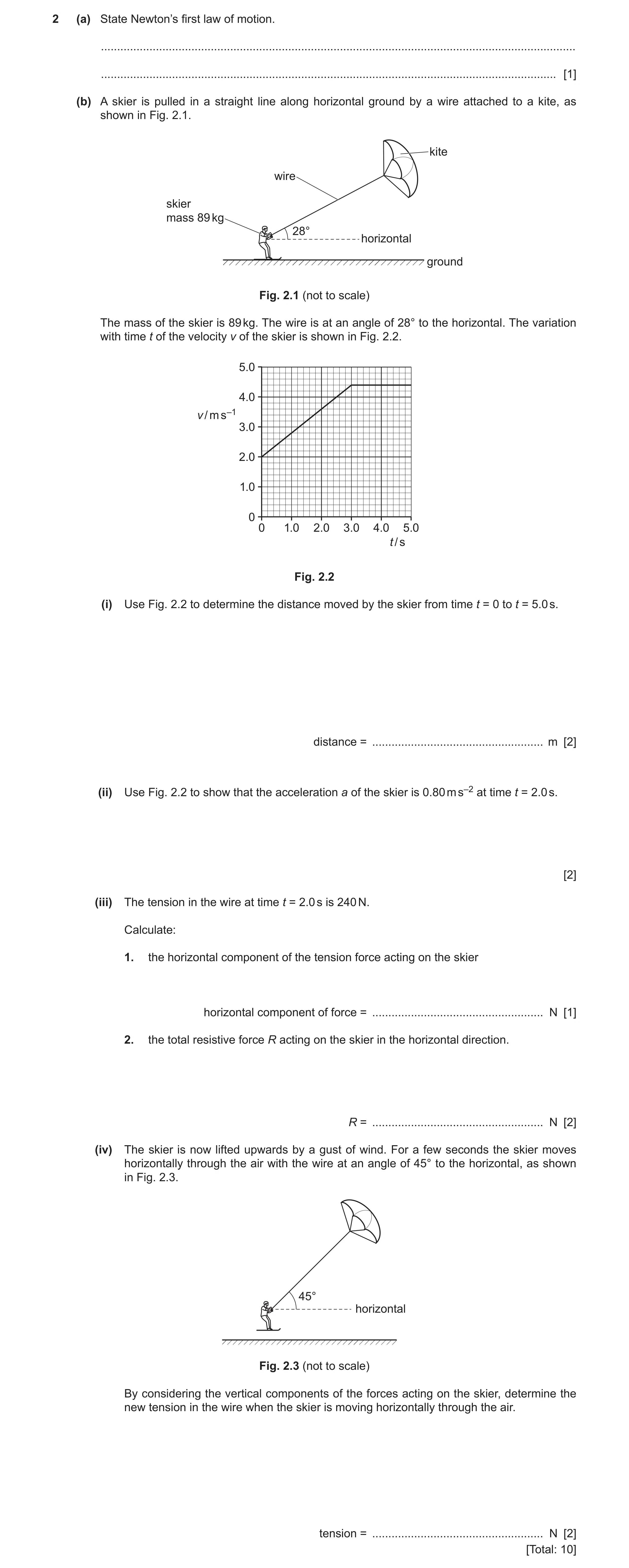 Question 25: (a) State Newton’s first law of motion. ...................................................................................................…