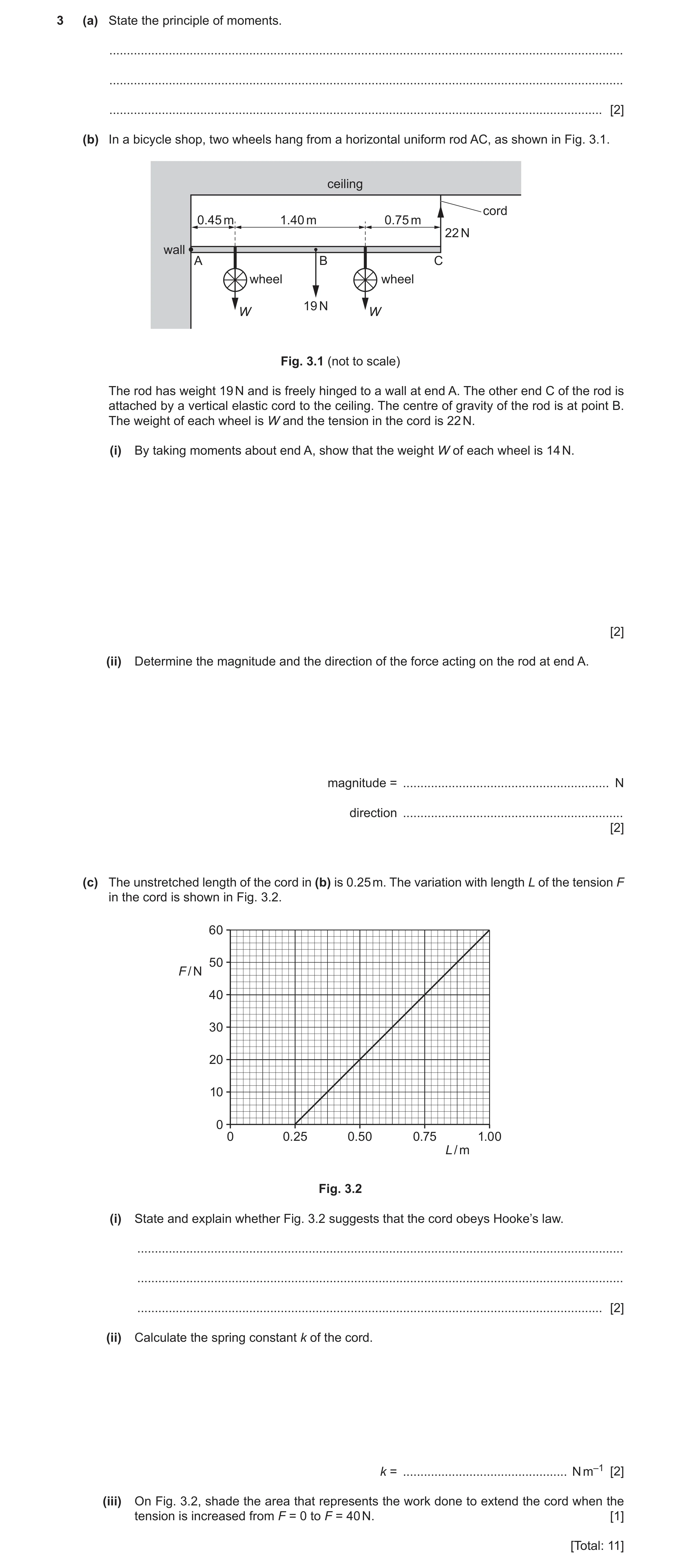 Question 8: (a) State the principle of moments. .......................................................................................................…