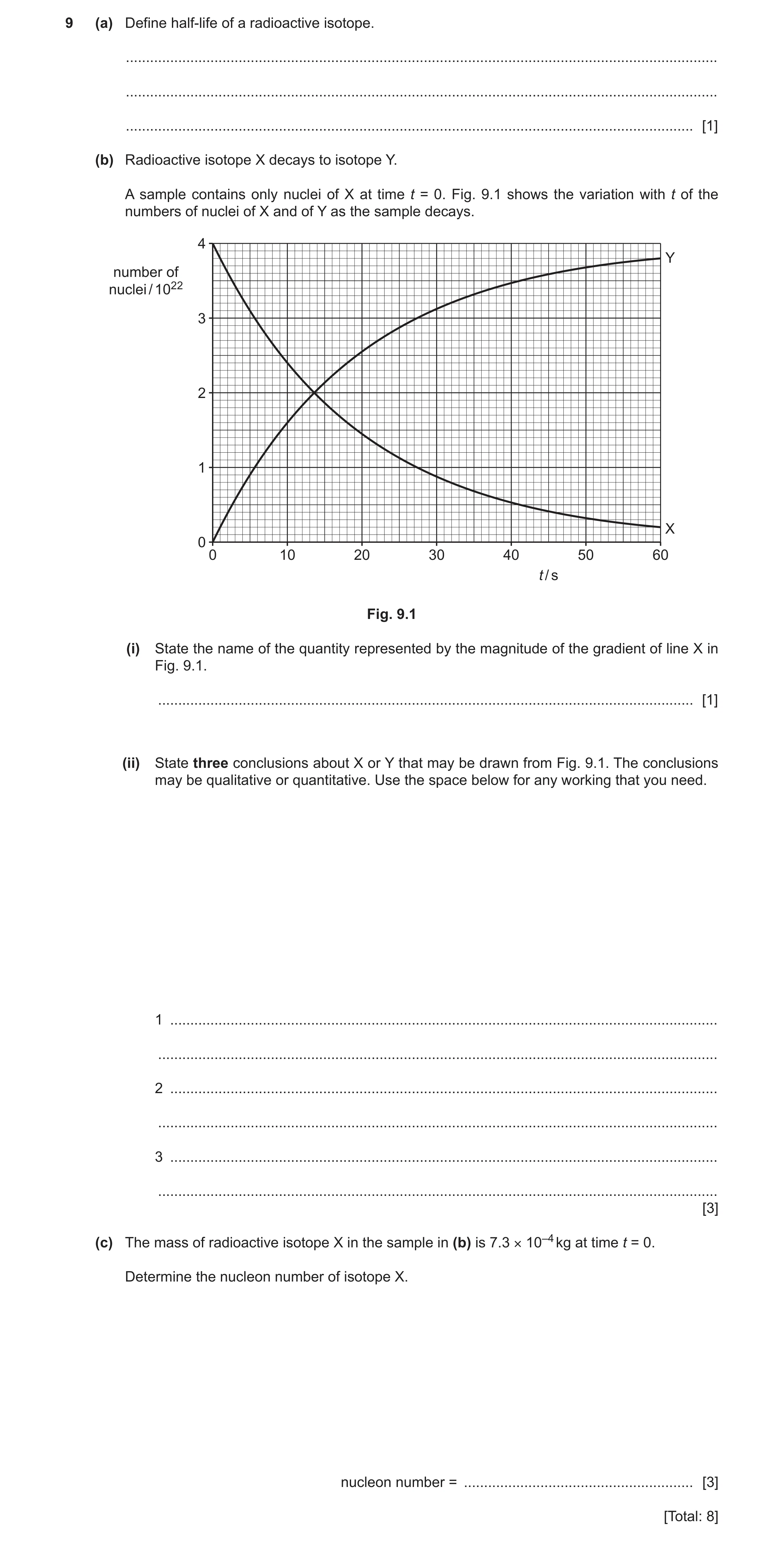 Question 35: (a) Define half-life of a radioactive isotope. ............................................................................................…