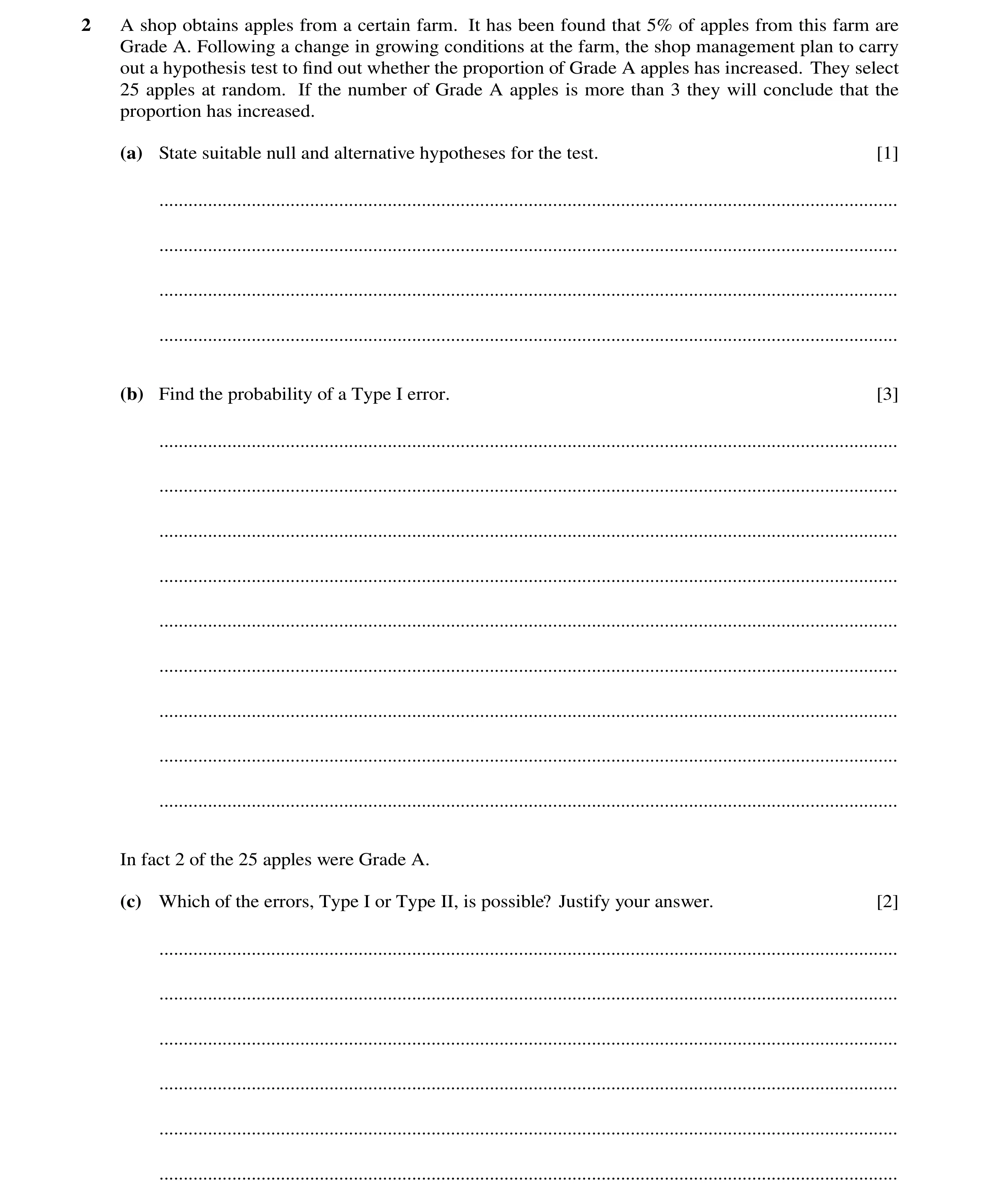 Question 146: A shop obtains apples from a certain farm. It has been found that 5% of apples from this farm are Grade A. Following a change in growing co…