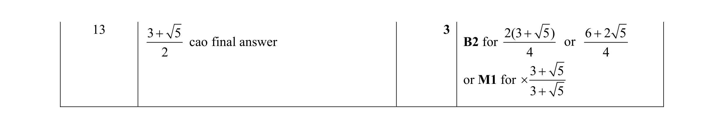 Mark scheme for question 27