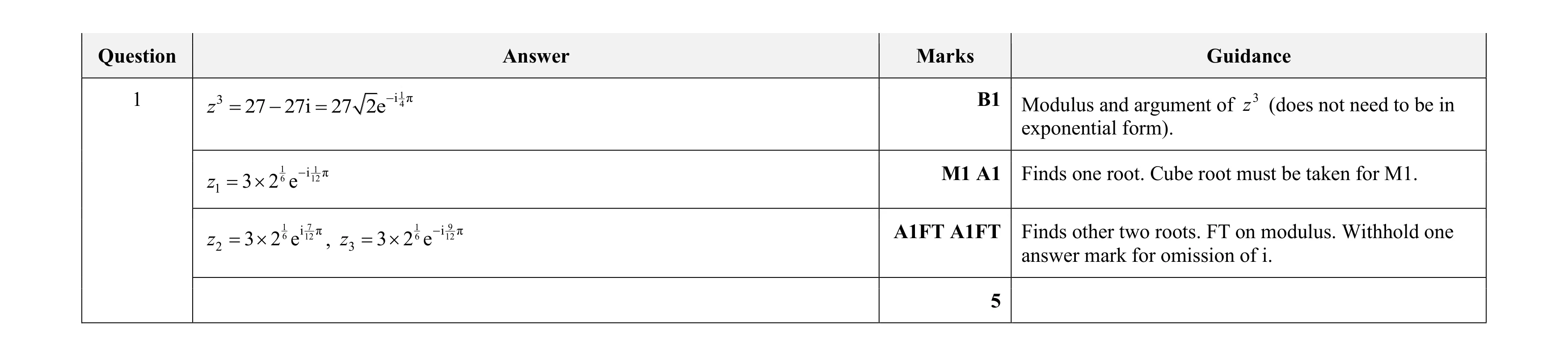 Mark scheme for question 35