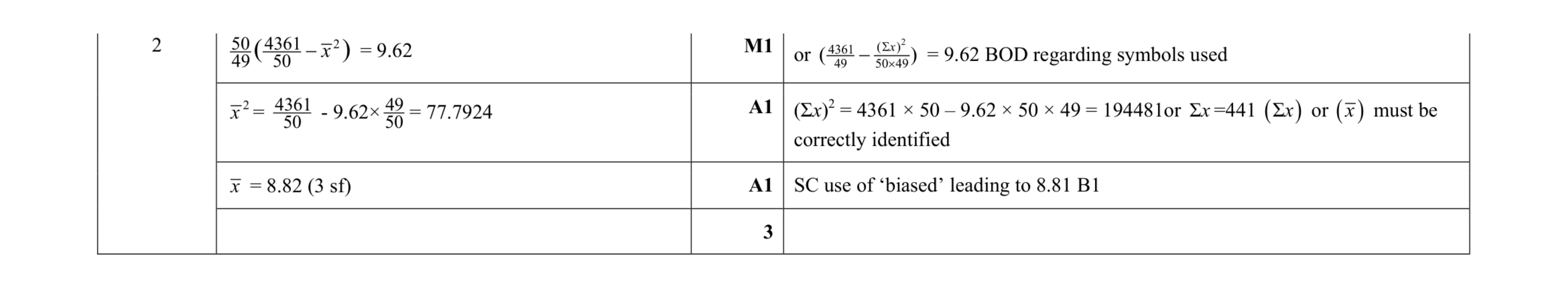 Mark scheme for question 26
