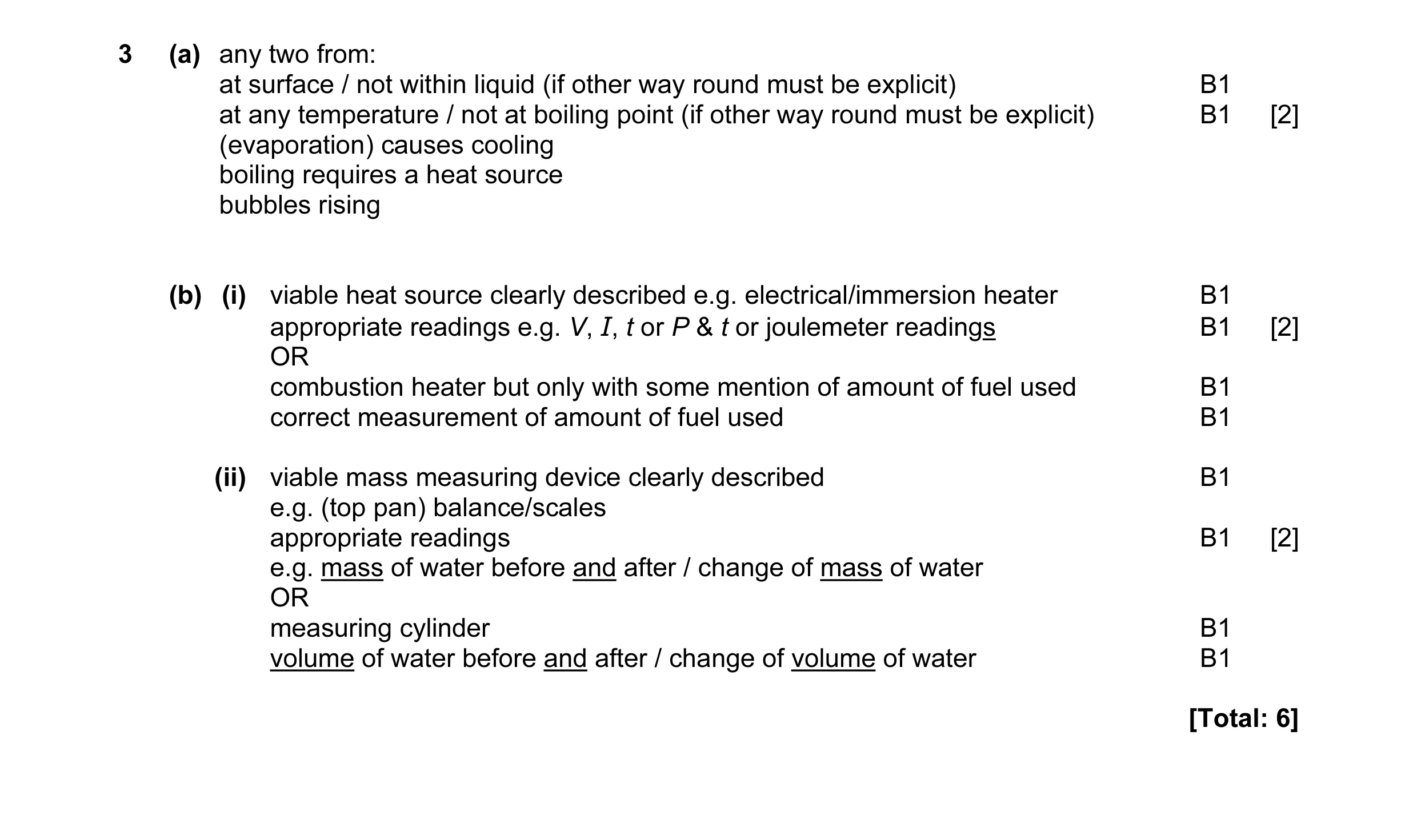 Mark scheme for question 33