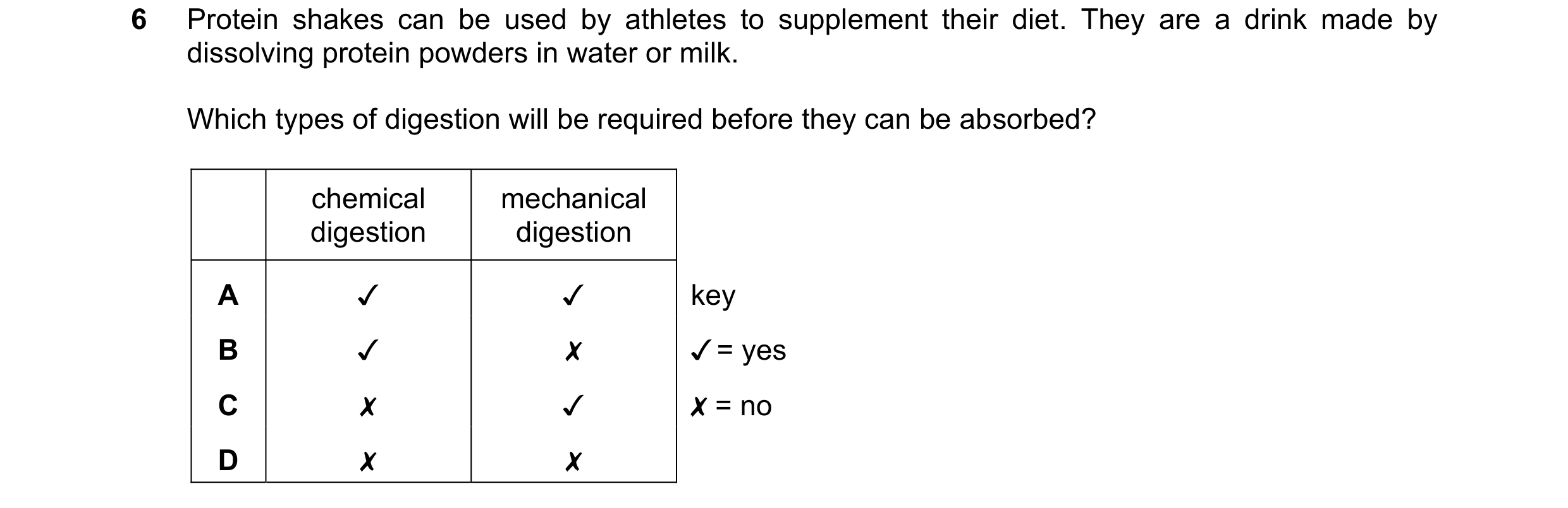 Question 3: Protein shakes can be used by athletes to supplement their diet. They are a drink made by
dissolving protein powders in water or milk.
Whi…