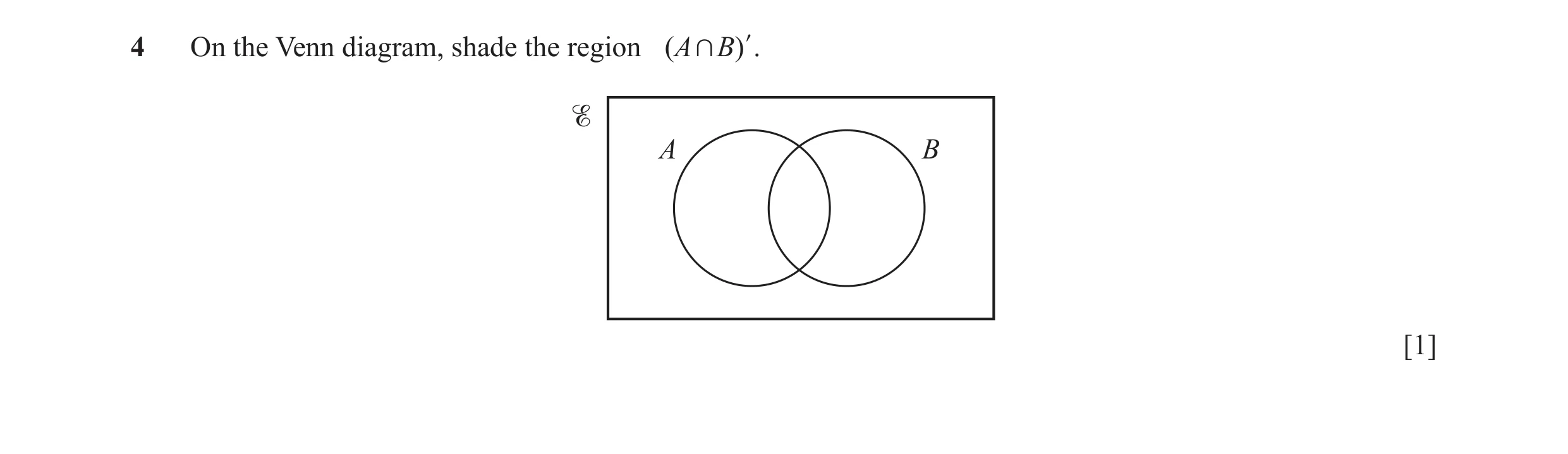 Question 32: On the Venn diagram, shade the region (A + B) l. A B [1]