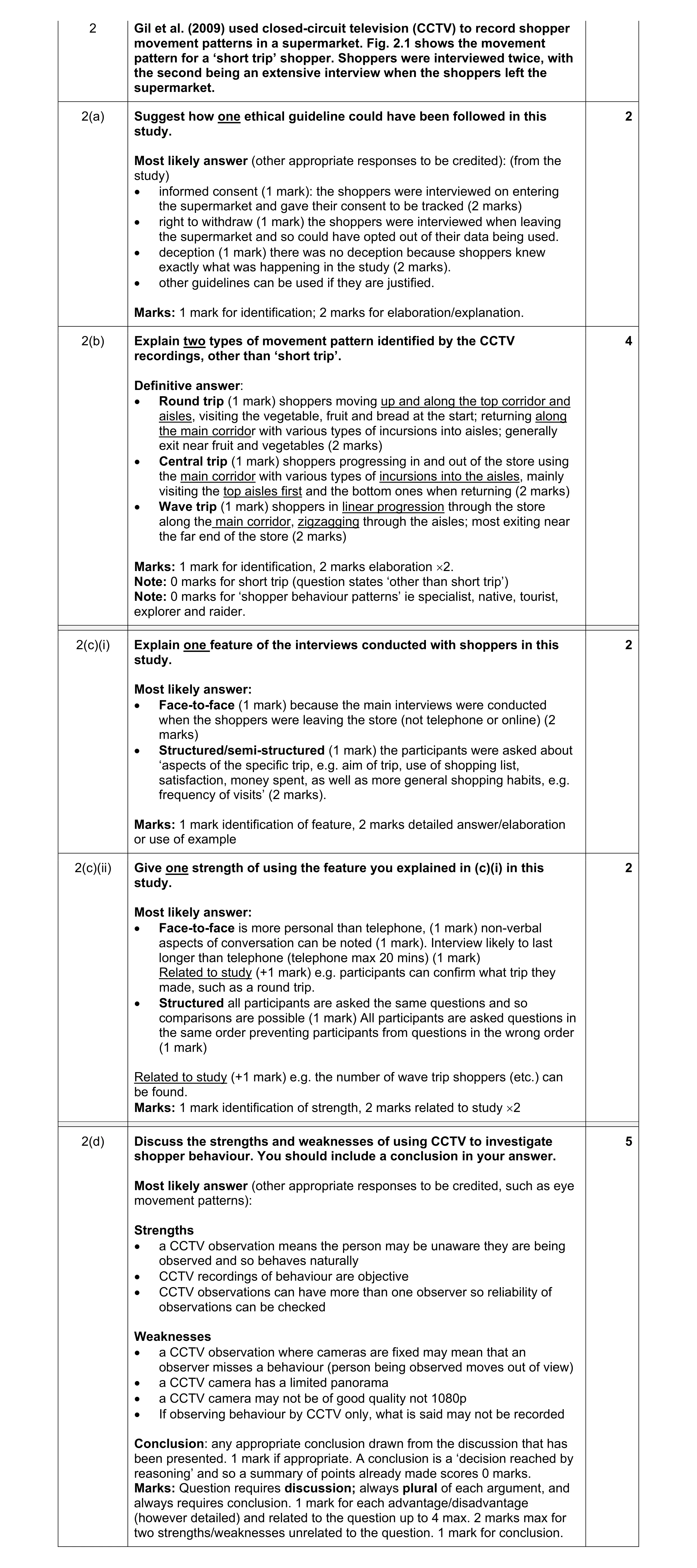 Mark scheme for question 47