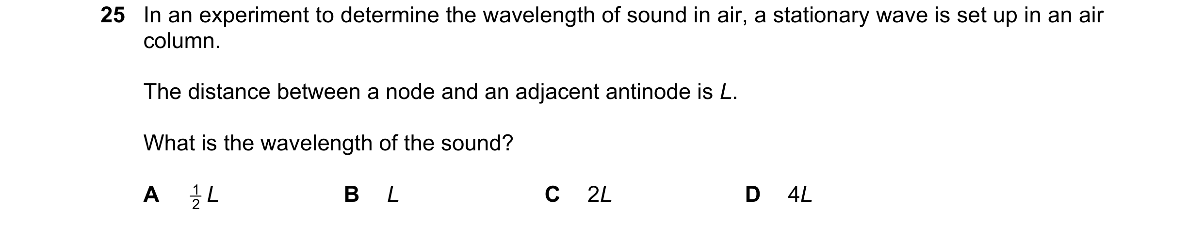 Question 77: In an experiment to determine the wavelength of sound in air, a stationary wave is set up in an air column. The distance between a node and…