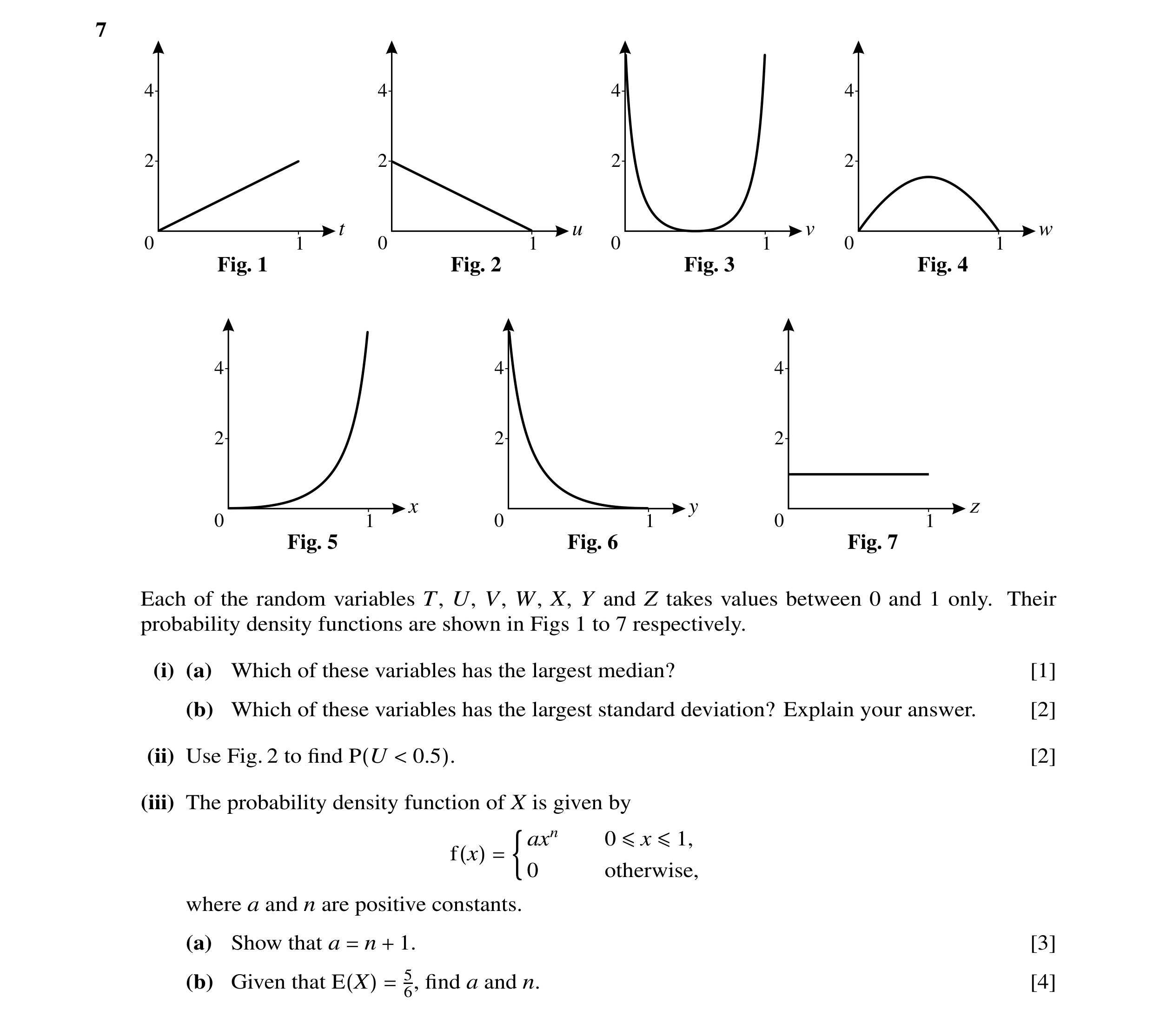 Question 14: 4 4 4 4 2 2 2 2 t u v w 0 1 0 1 0 1 0 1 Fig. 1 Fig. 2 Fig. 3 Fig. 4 4 4 4 2 2 2 z x y 0 1 0 1 0 1 Fig. 5 Fig. 6 Fig. 7 Each of the random v…
