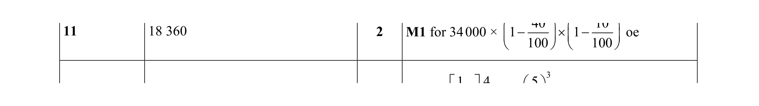 Mark scheme for question 29
