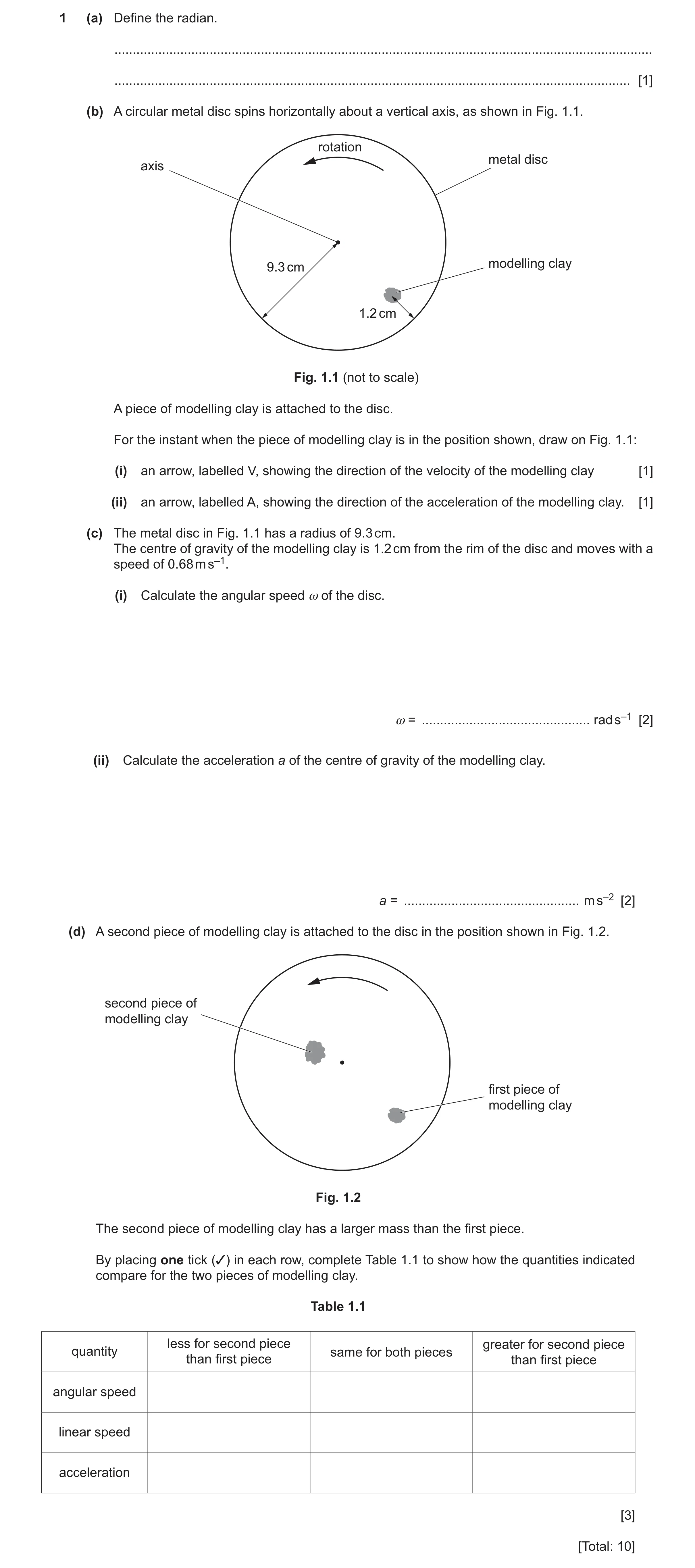 Question 25: (a) Define the radian. ....................................................................................................................…
