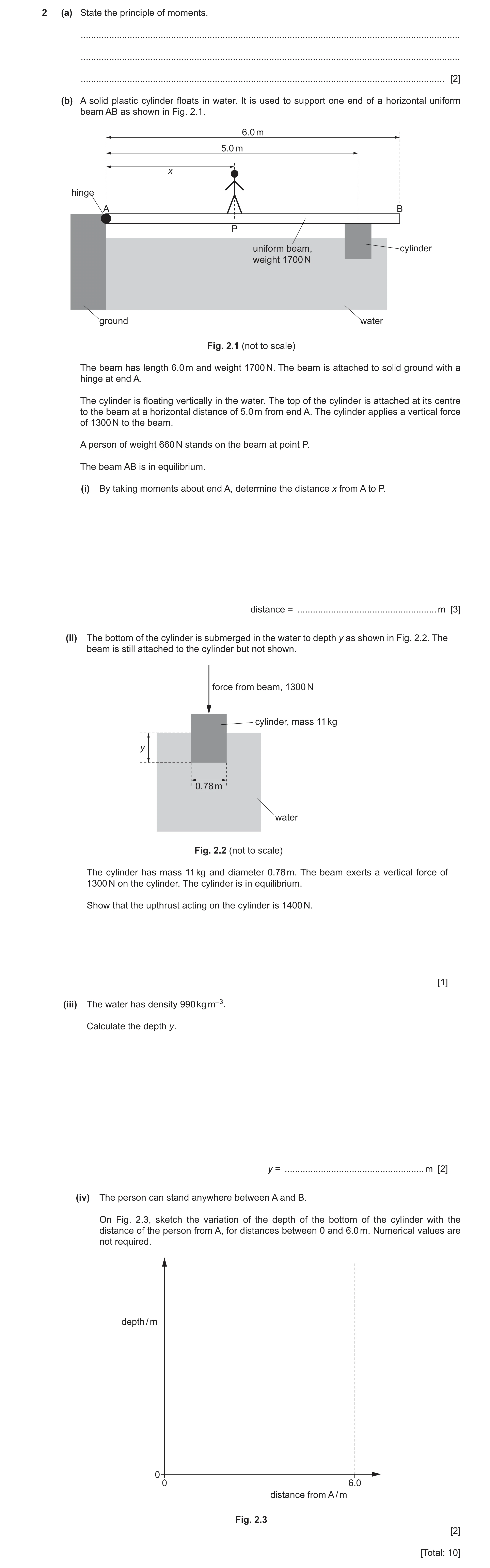 Question 14: (a) State the principle of moments. .......................................................................................................…