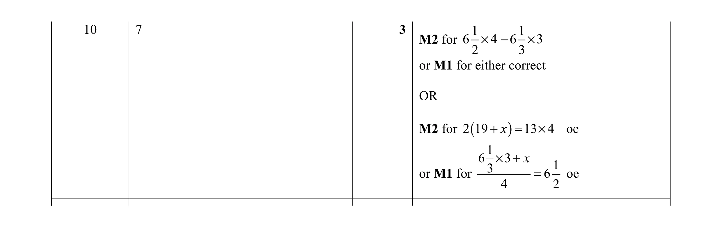 Mark scheme for question 6