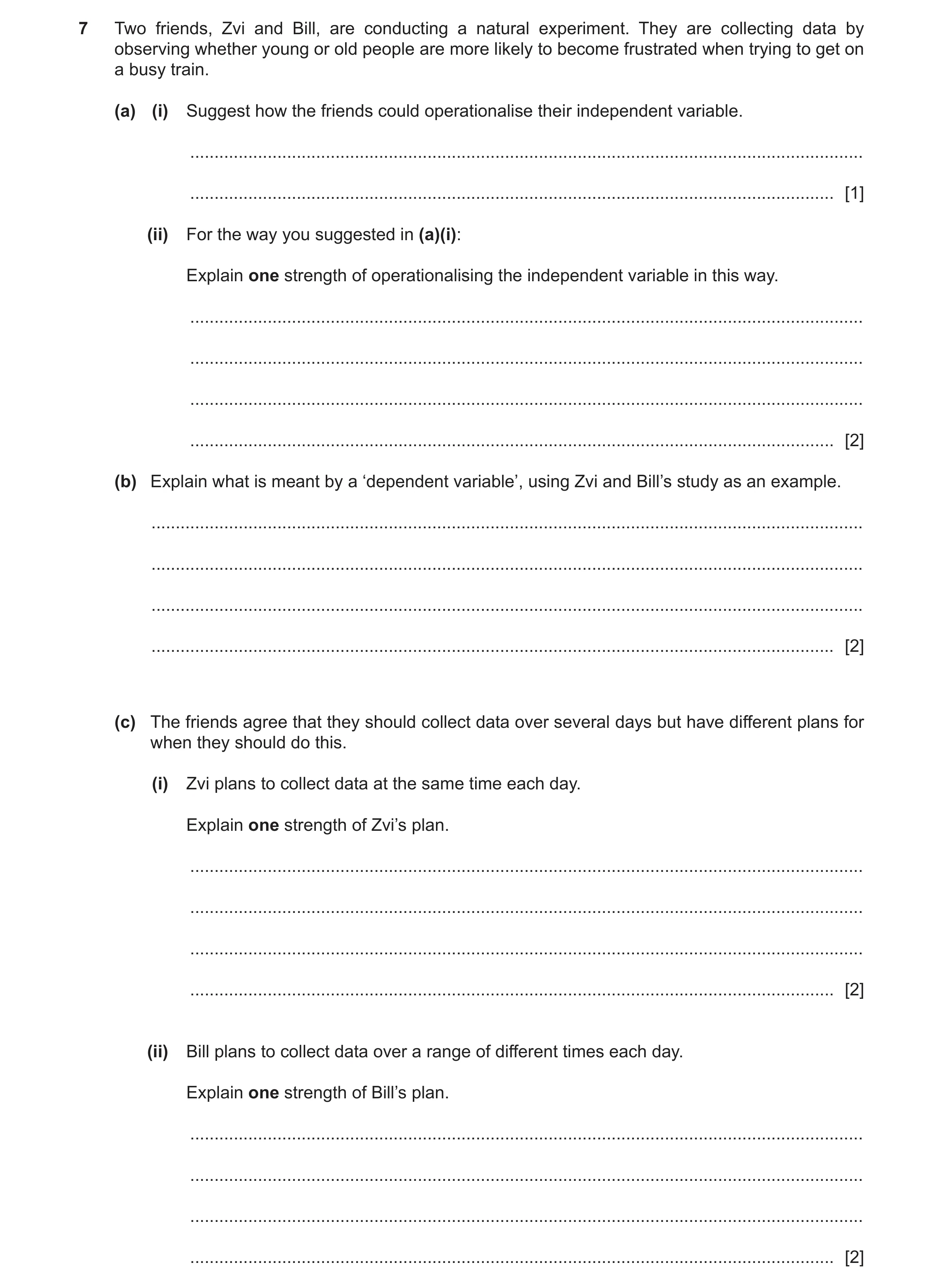 Question 205: Two friends, Zvi and Bill, are conducting a natural experiment. They are collecting data by observing whether young or old people are more …