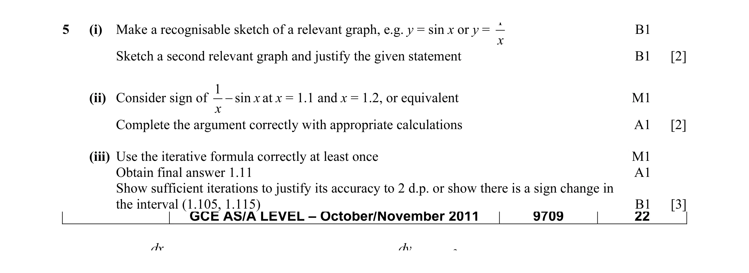 Mark scheme for question 24