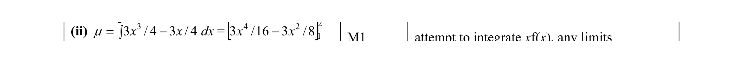 Mark scheme for question 1