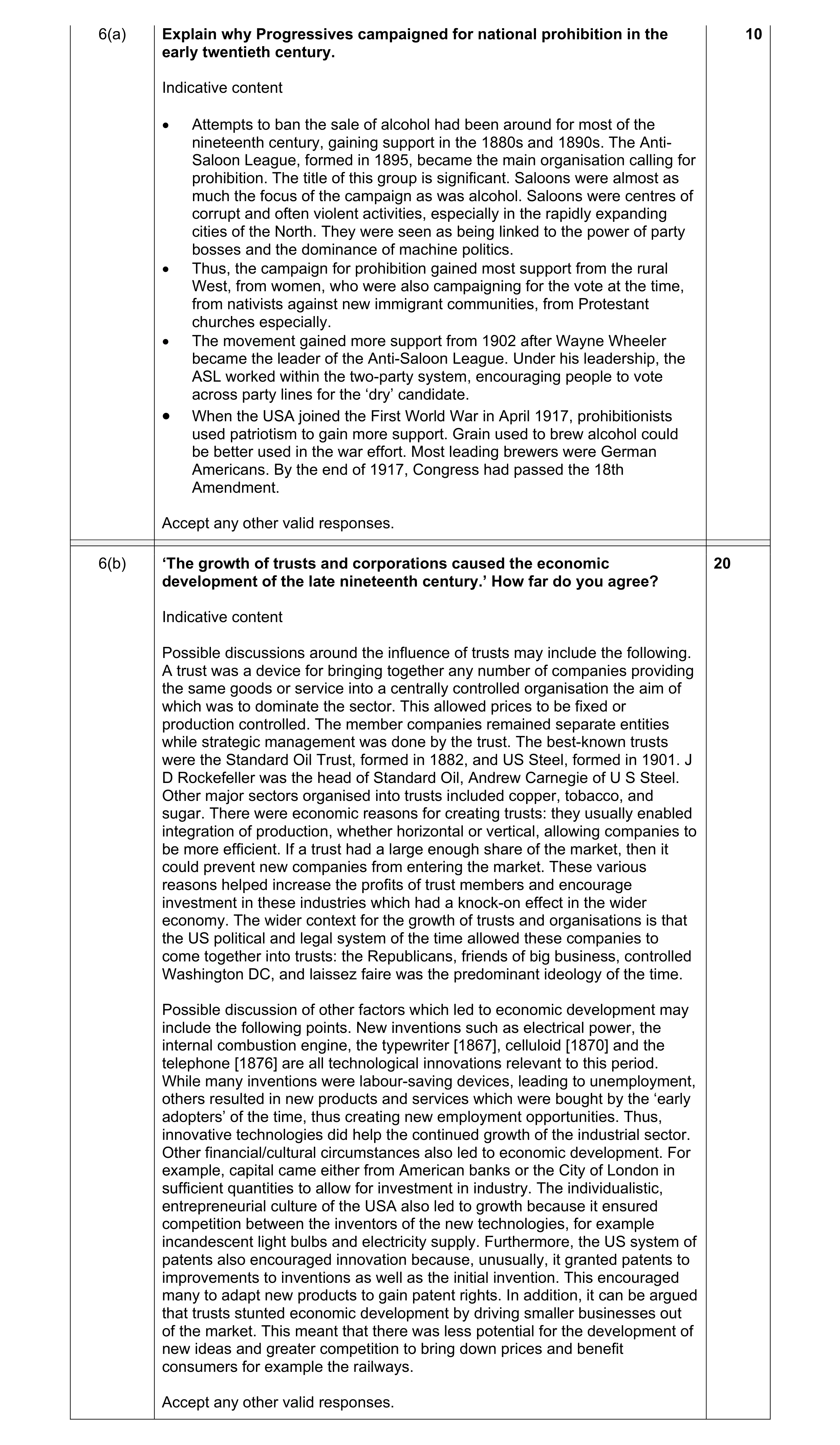 Mark scheme for question 27