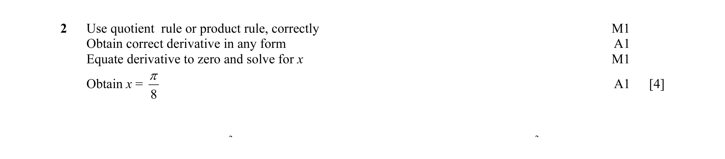 Mark scheme for question 11
