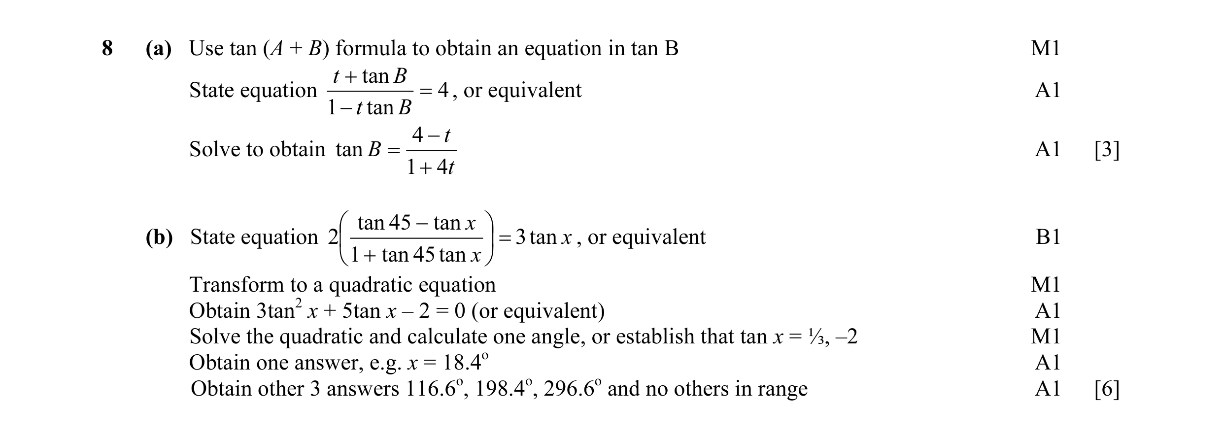 Mark scheme for question 34
