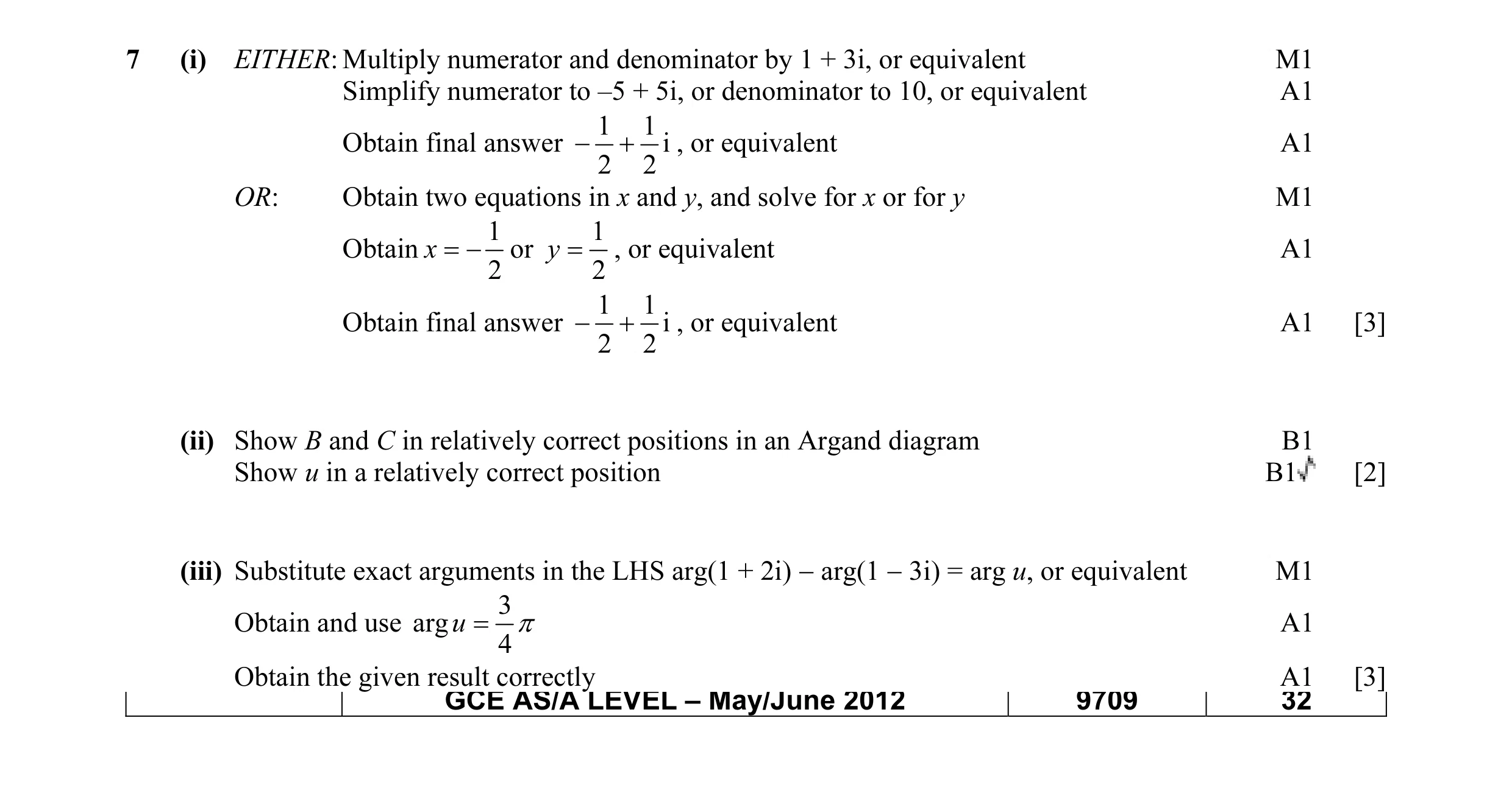 Mark scheme for question 24