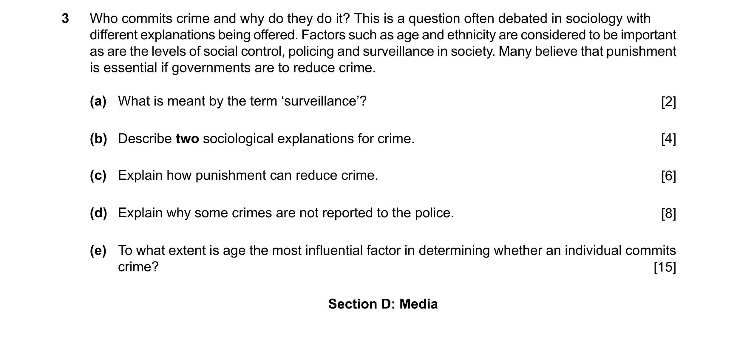 Question 42: Who commits crime and why do they do it? This is a question often debated in sociology with different explanations being offered. Factors s…