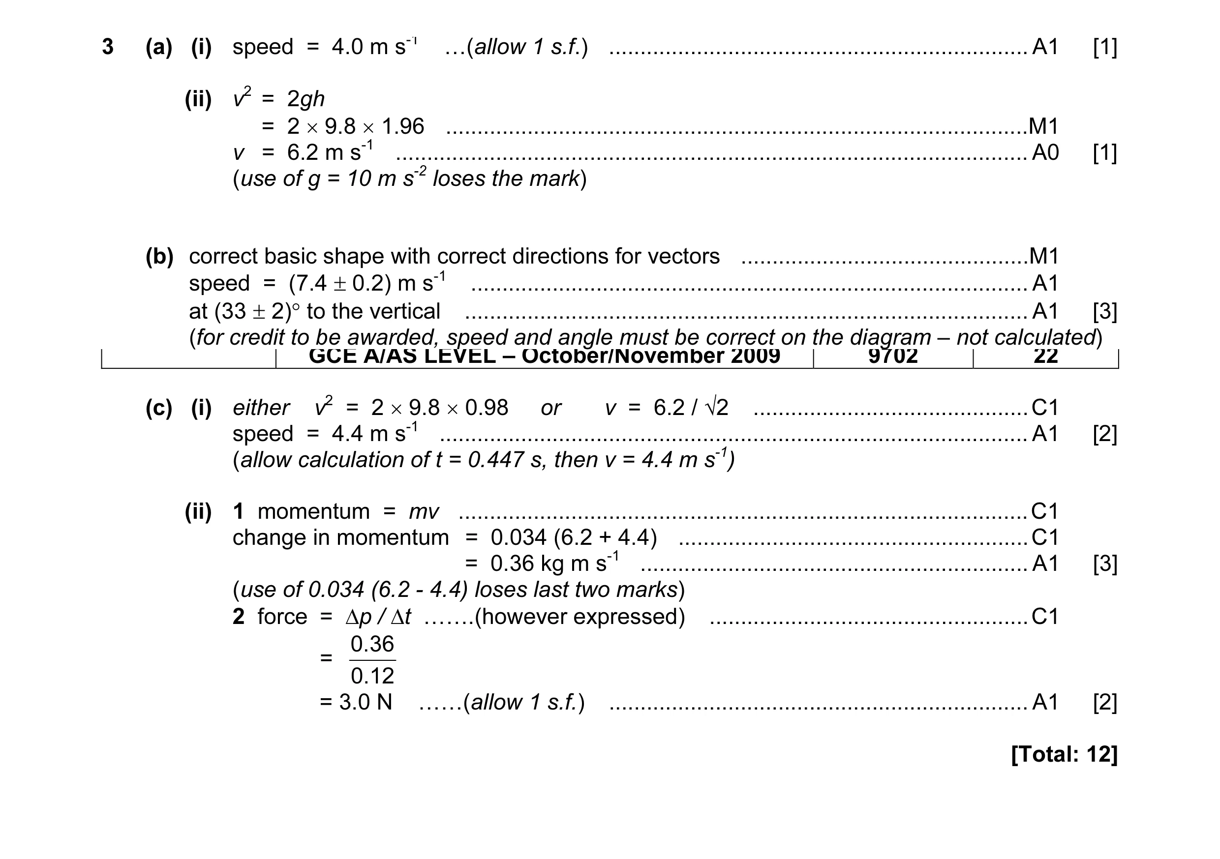 Mark scheme for question 2