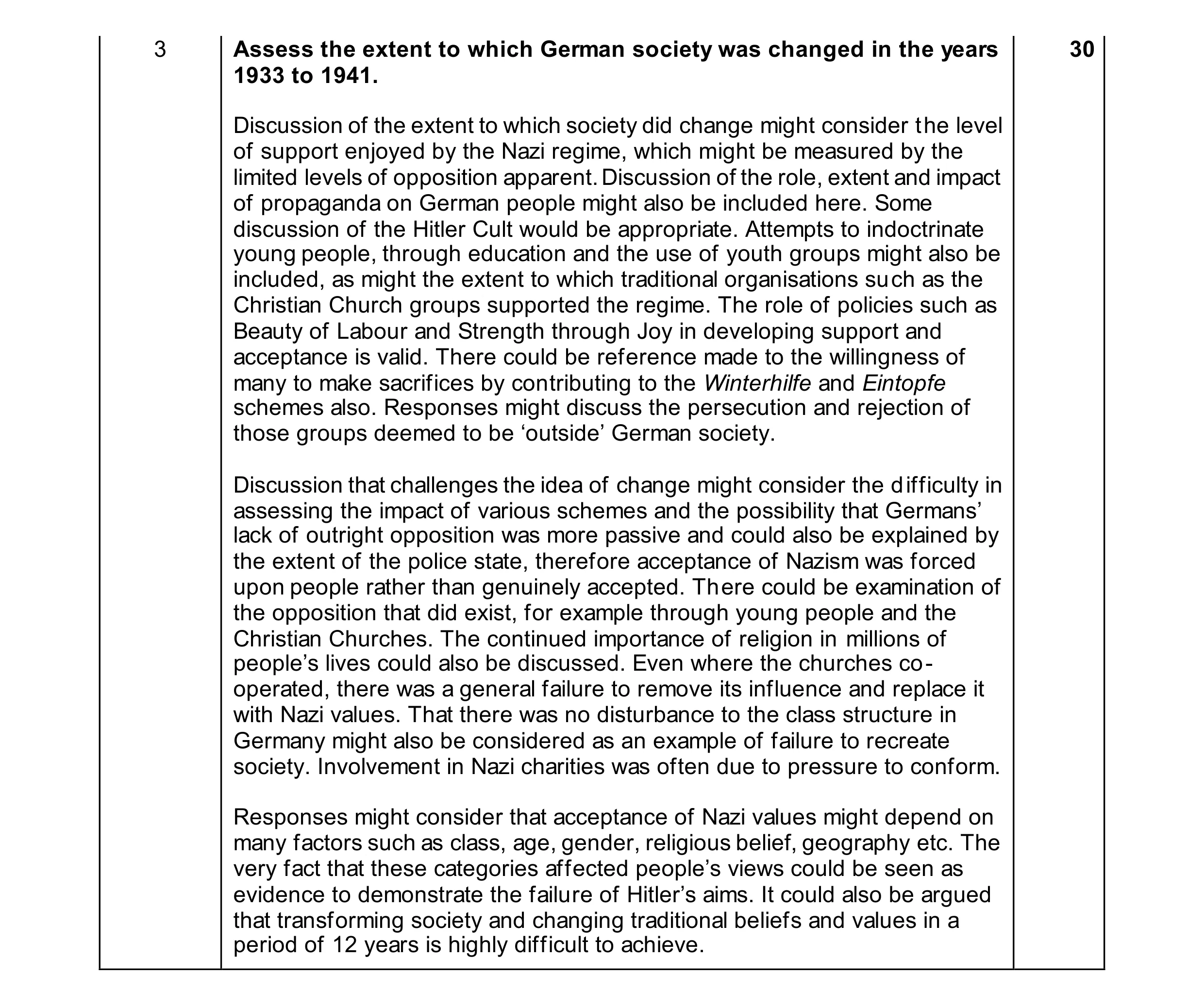 Mark scheme for question 93