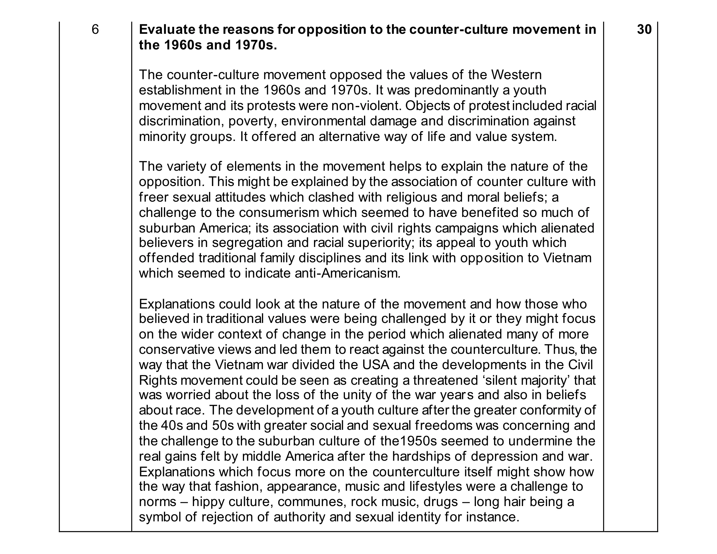 Mark scheme for question 38