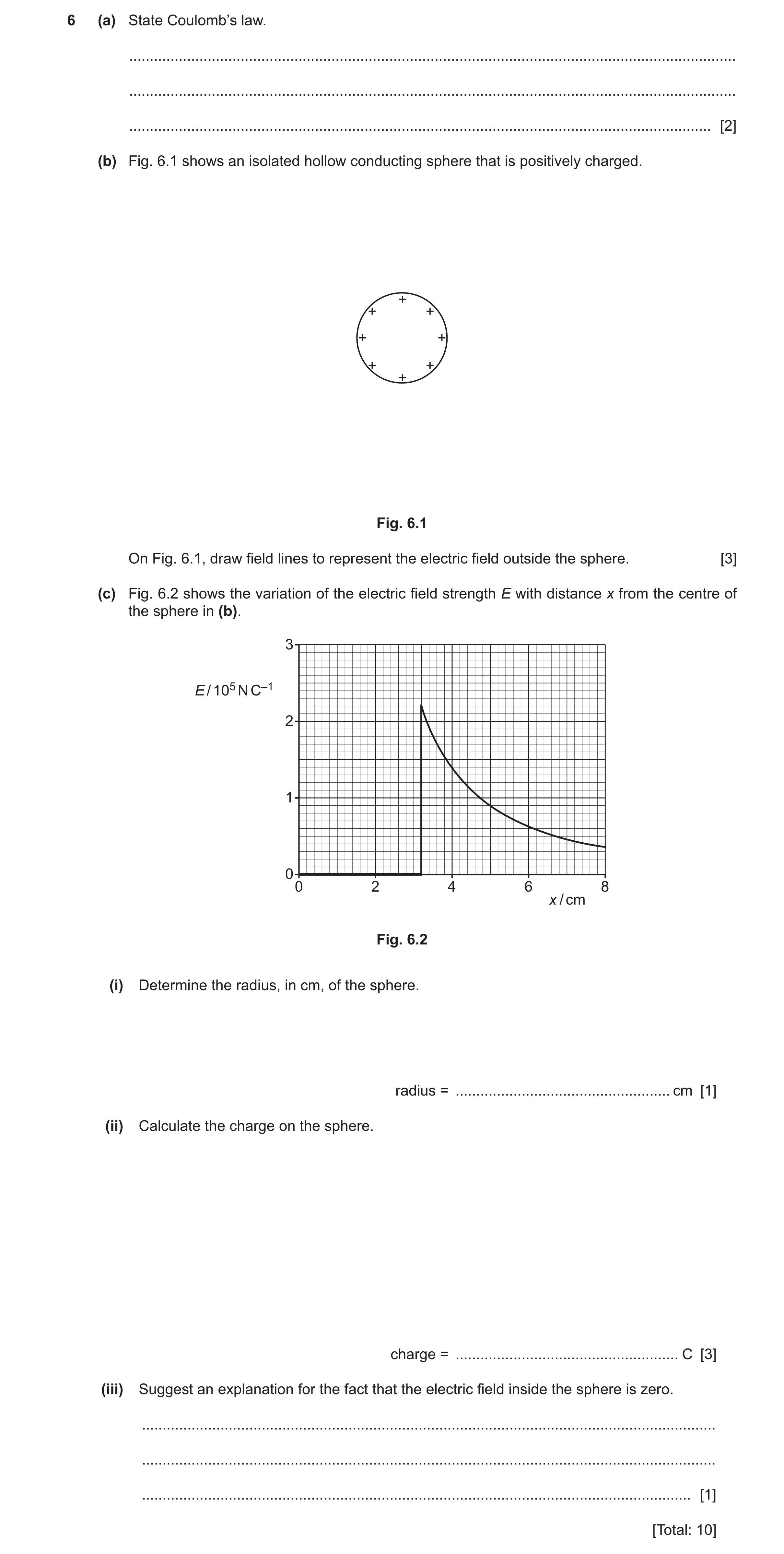 Question 18: (a) State Coulomb’s law. ..................................................................................................................…