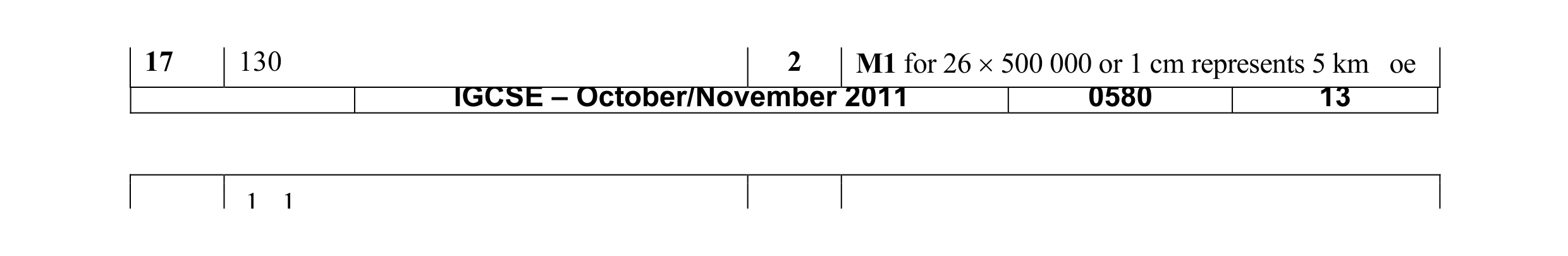 Mark scheme for question 5