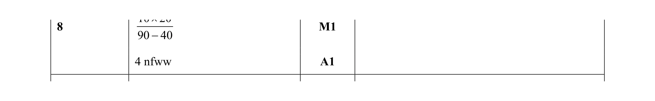 Mark scheme for question 7