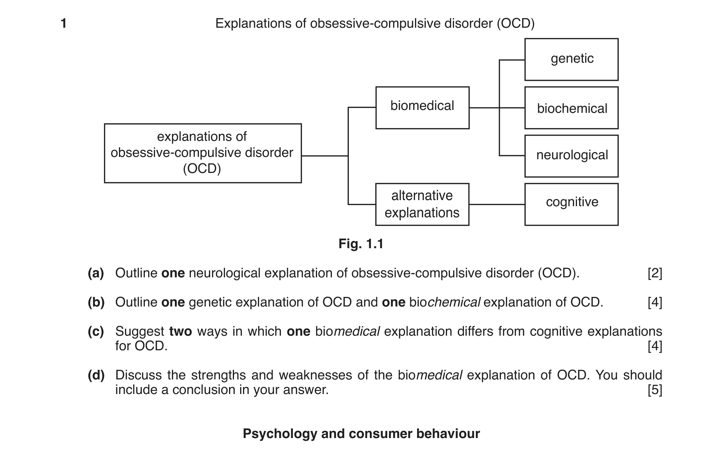 Question 5: Explanations of obsessive-compulsive disorder (OCD) genetic biomedical biochemical explanations of obsessive-compulsive disorder neurologic…