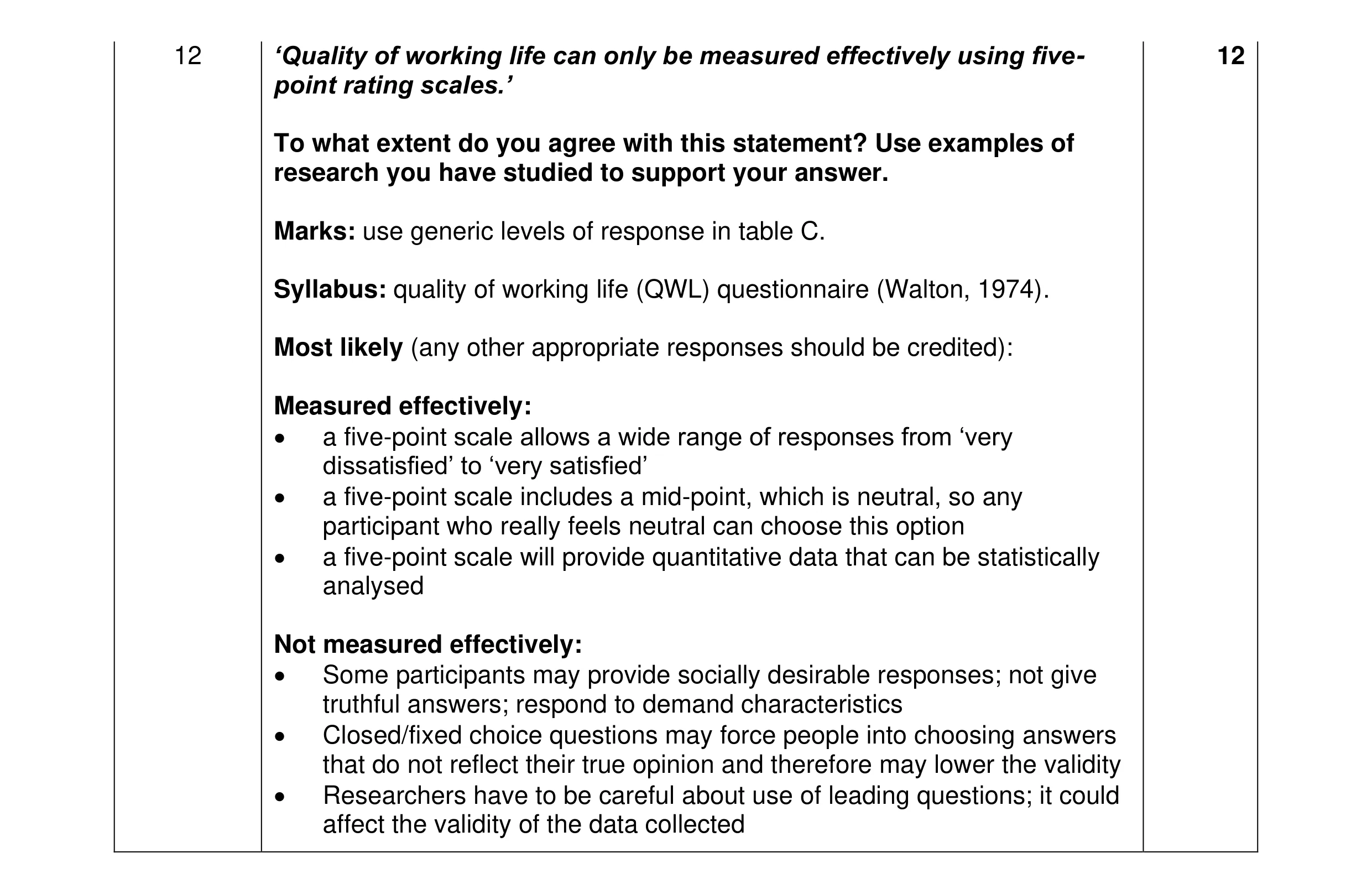 Mark scheme for question 38