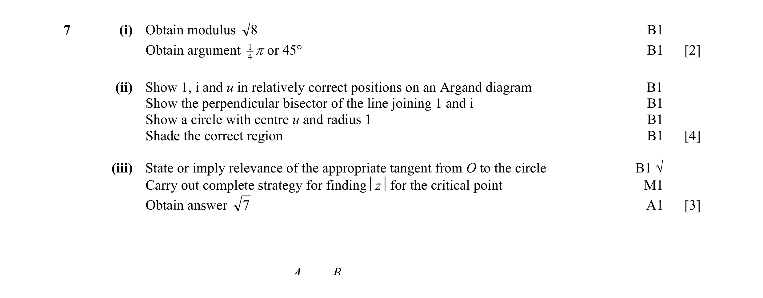 Mark scheme for question 10