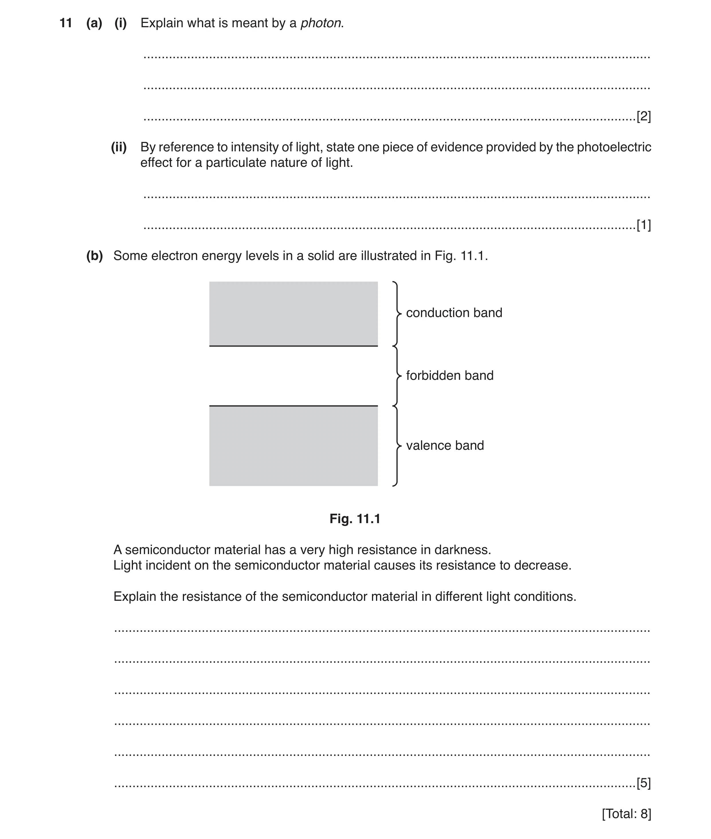 Question 4: (a) (i) Explain what is meant by a photon. ................................................................................................…