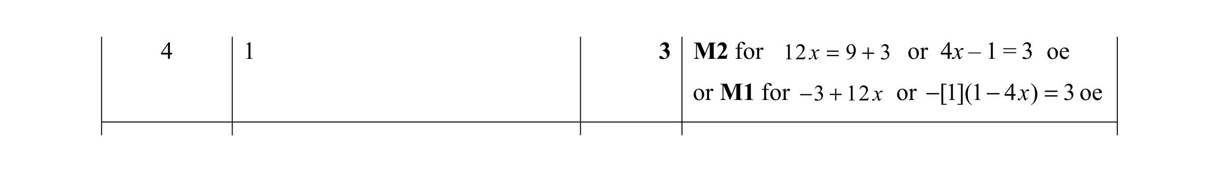 Mark scheme for question 7
