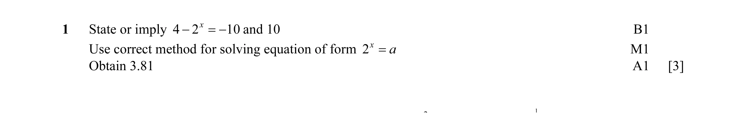 Mark scheme for question 6