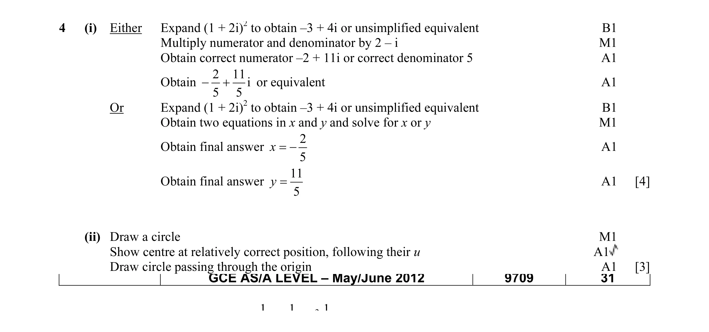 Mark scheme for question 23