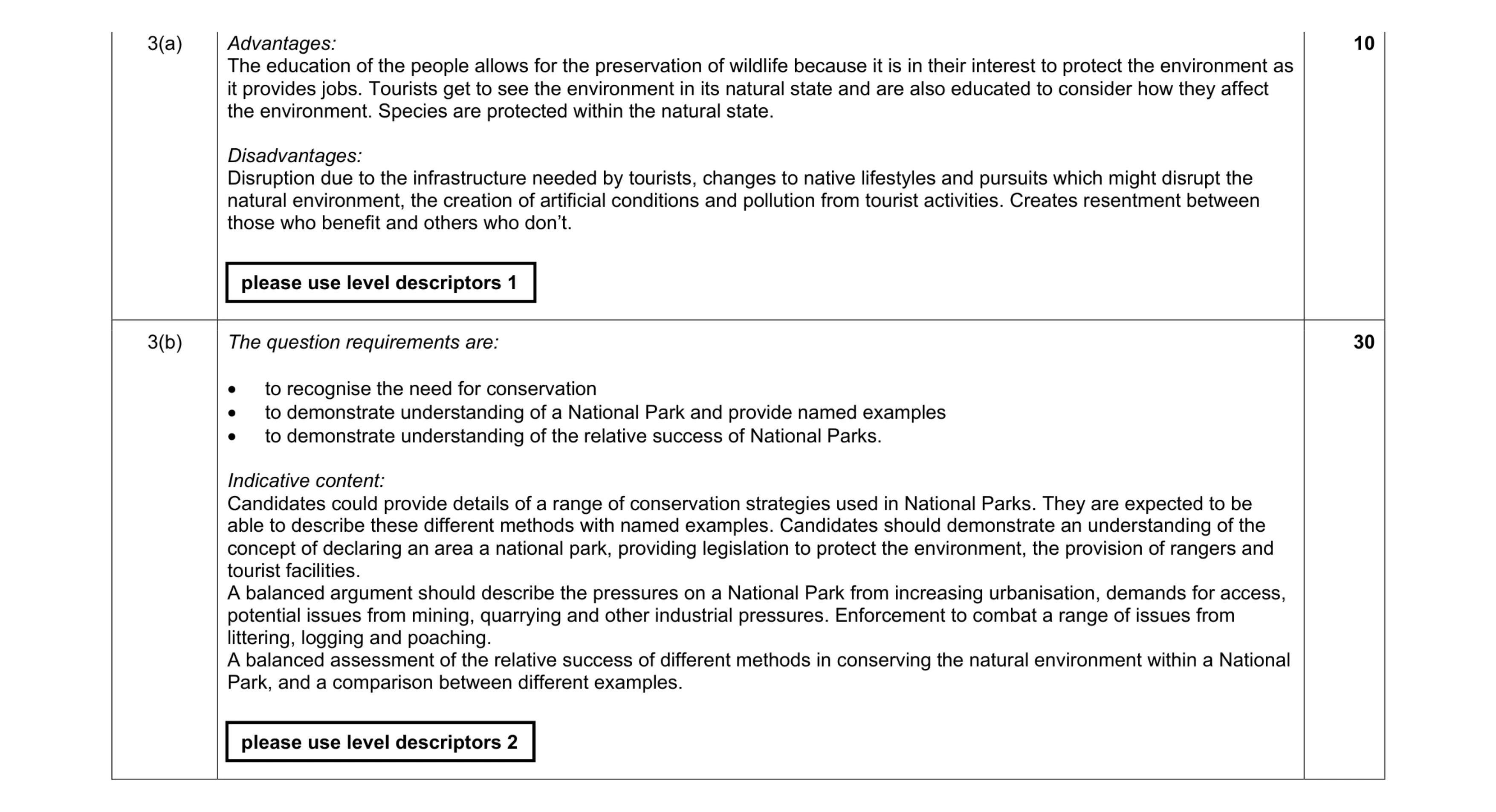 Mark scheme for question 32